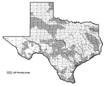 Map of 2020 Texas LIP Priority Areas